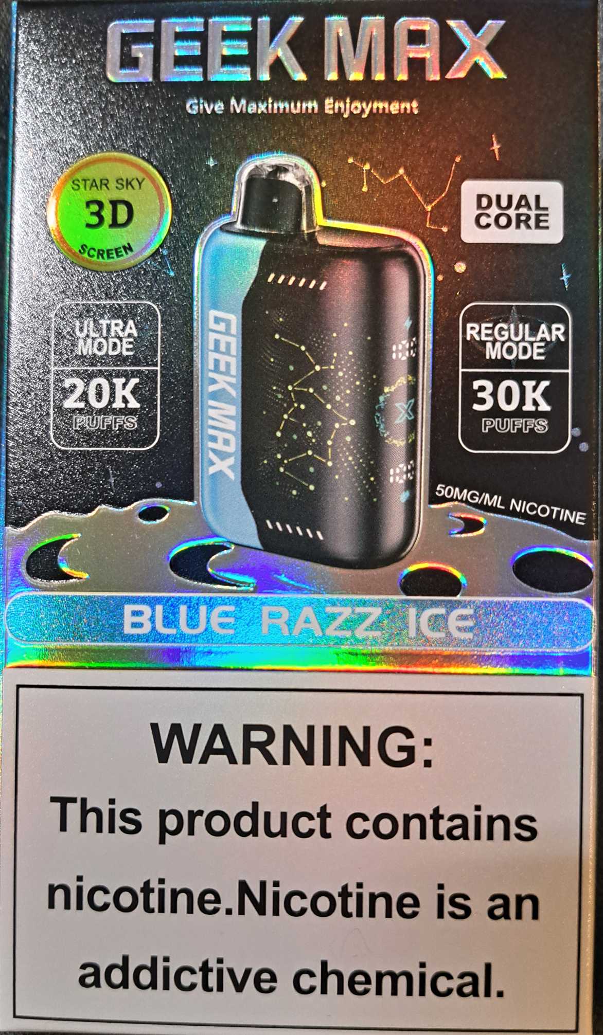 Blue Razz Ice Geek Max 1x18mlx30K