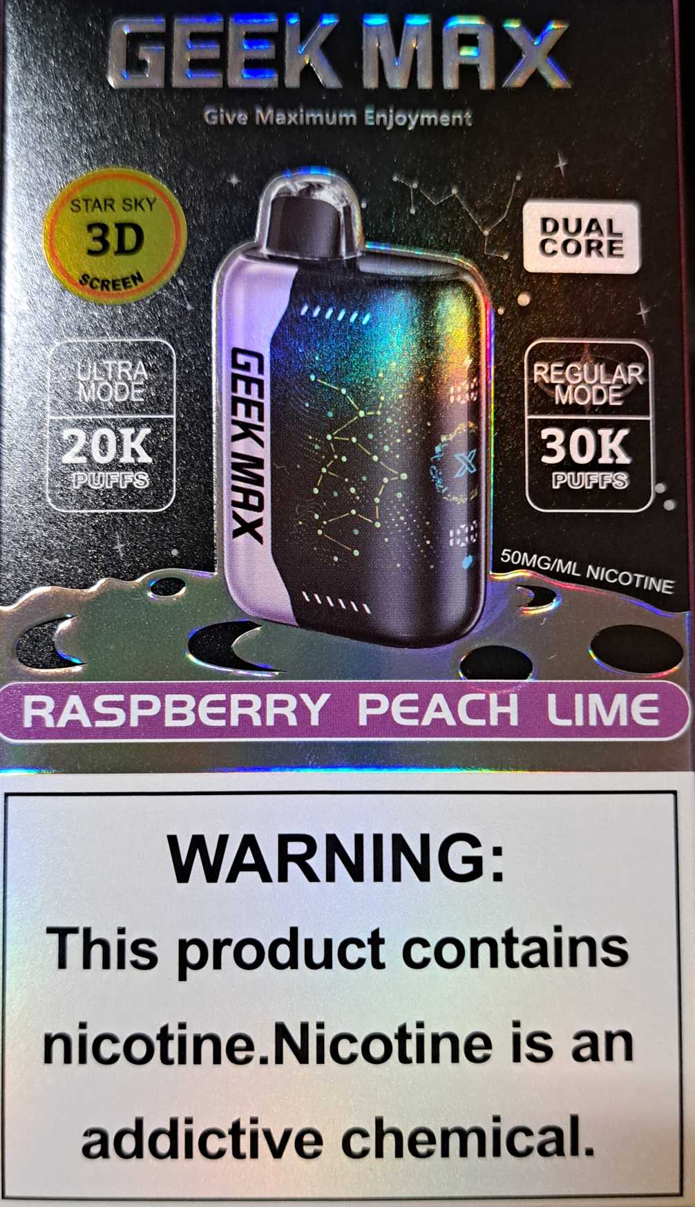 Raspberry Peach Lime Geek Max 1x18mlx30K